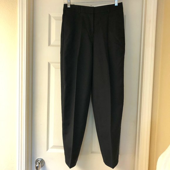 HM Studio A/W 2014 Black Tuxedo Pleat Pants Ribbon Stripe Tapered Relaxed 2 NEW - Picture 1 of 11